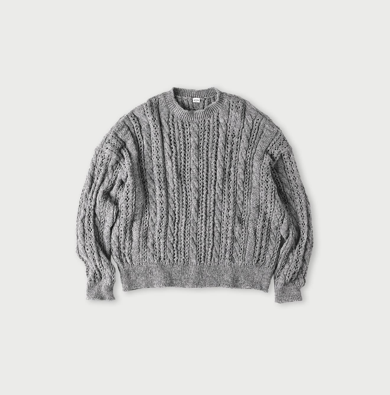 45R Shetland Cable Lace Sweater