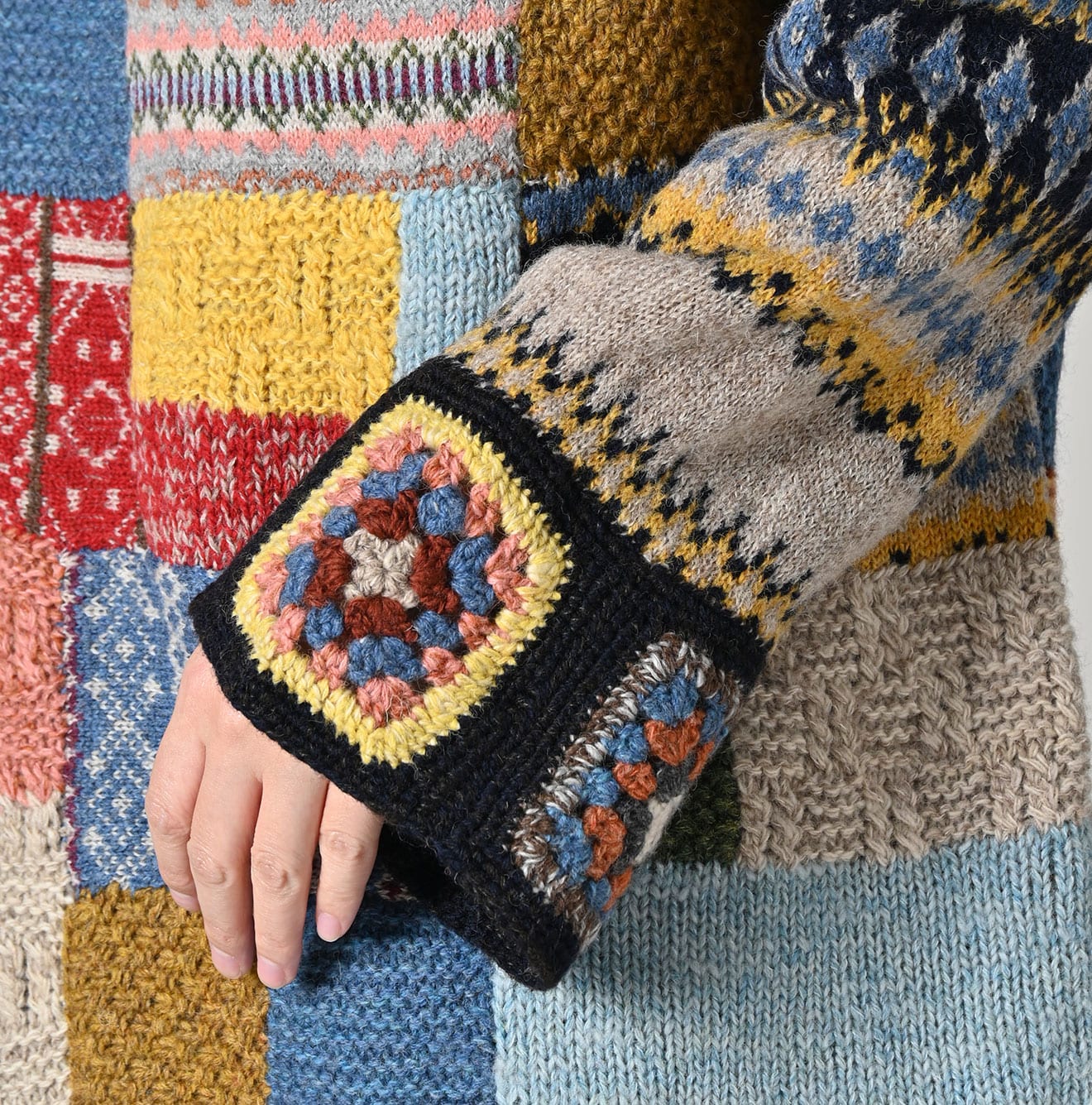 45R Tamatebako Patchwork Tunic Sweater