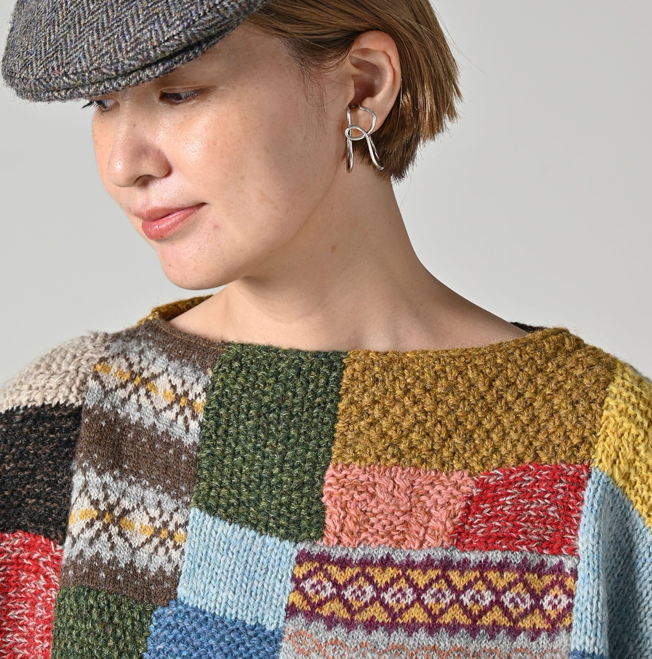 45R Tamatebako Patchwork Tunic Sweater