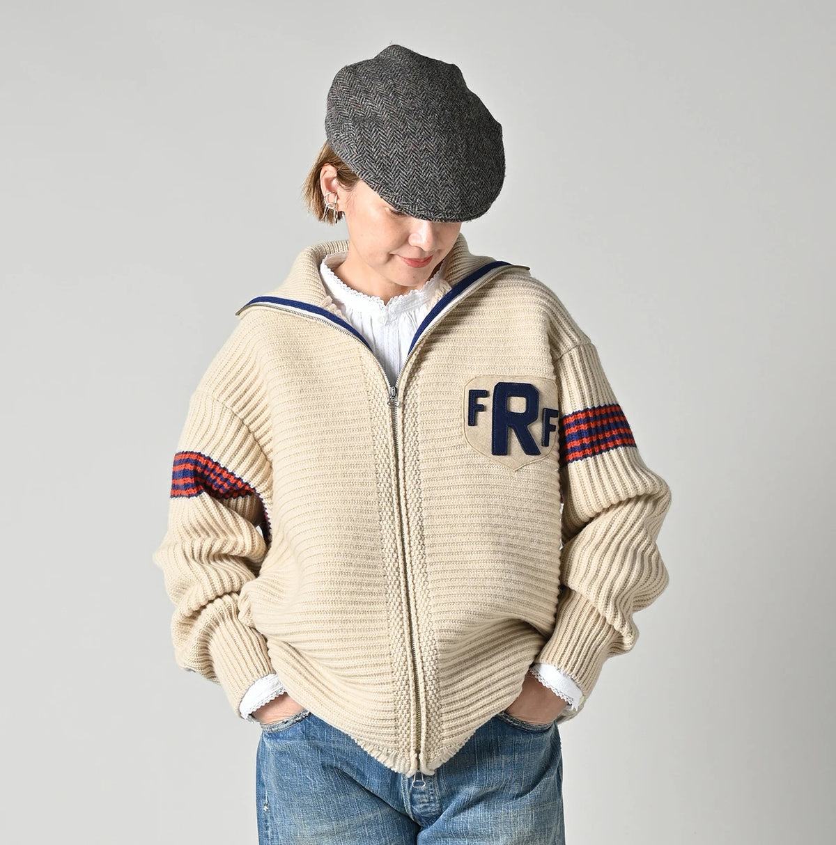 45R Rib Felted Wool Snow Blouson