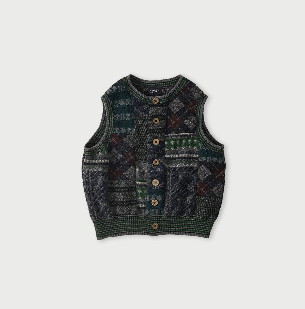 45R Felted Jacquard Patchwork Vest - Image 2