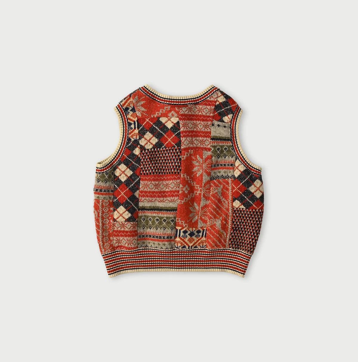 45R Felted Jacquard Patchwork Vest - Image 13