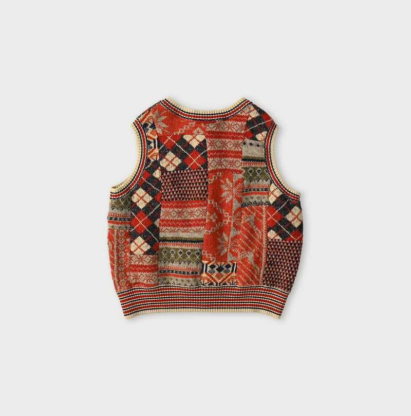 45R Felted Jacquard Patchwork Vest - Image 13