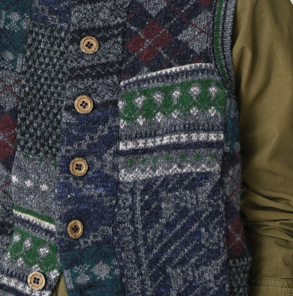 45R Felted Jacquard Patchwork Vest