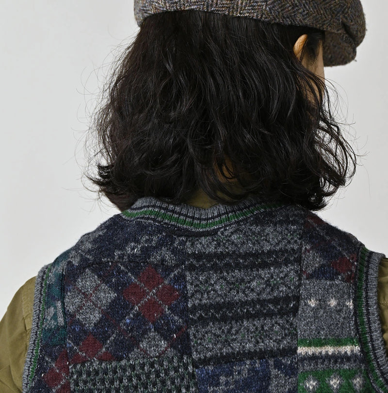 45R Felted Jacquard Patchwork Vest - Image 11