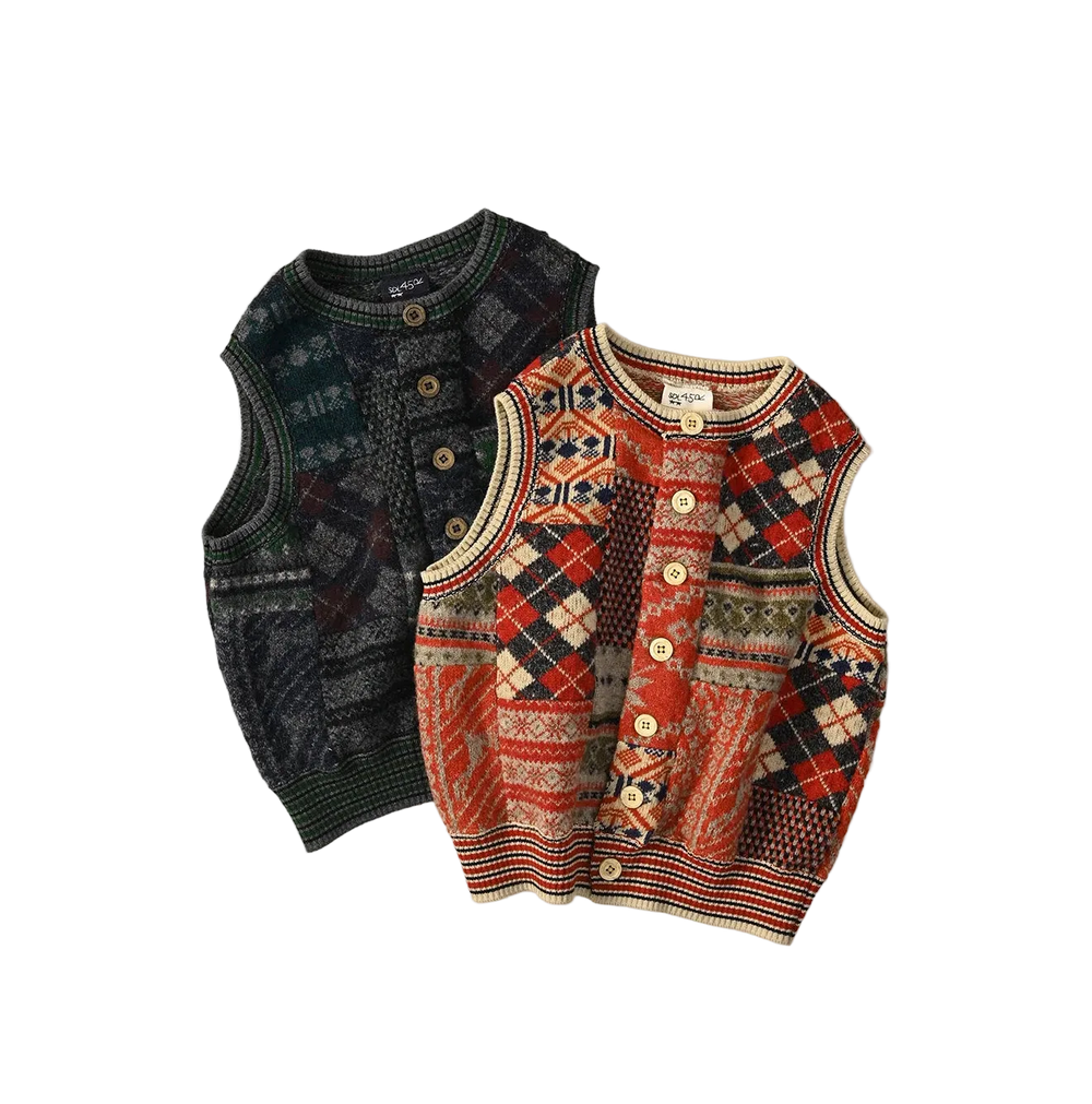 Felted Jacquard Patchwork Vest