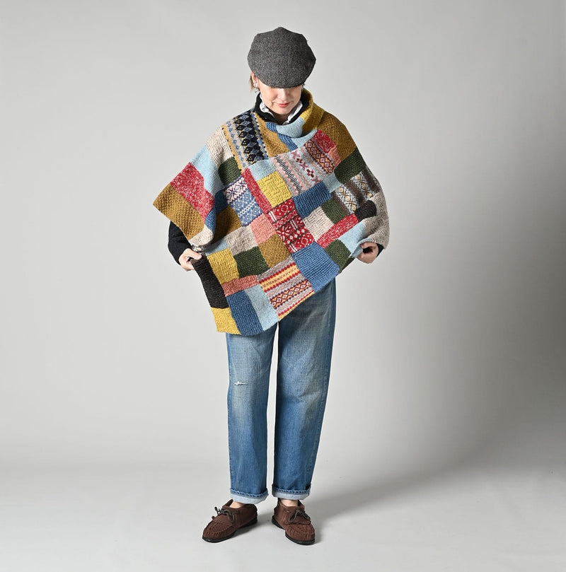 45R Tamatebako Patchwork Poncho