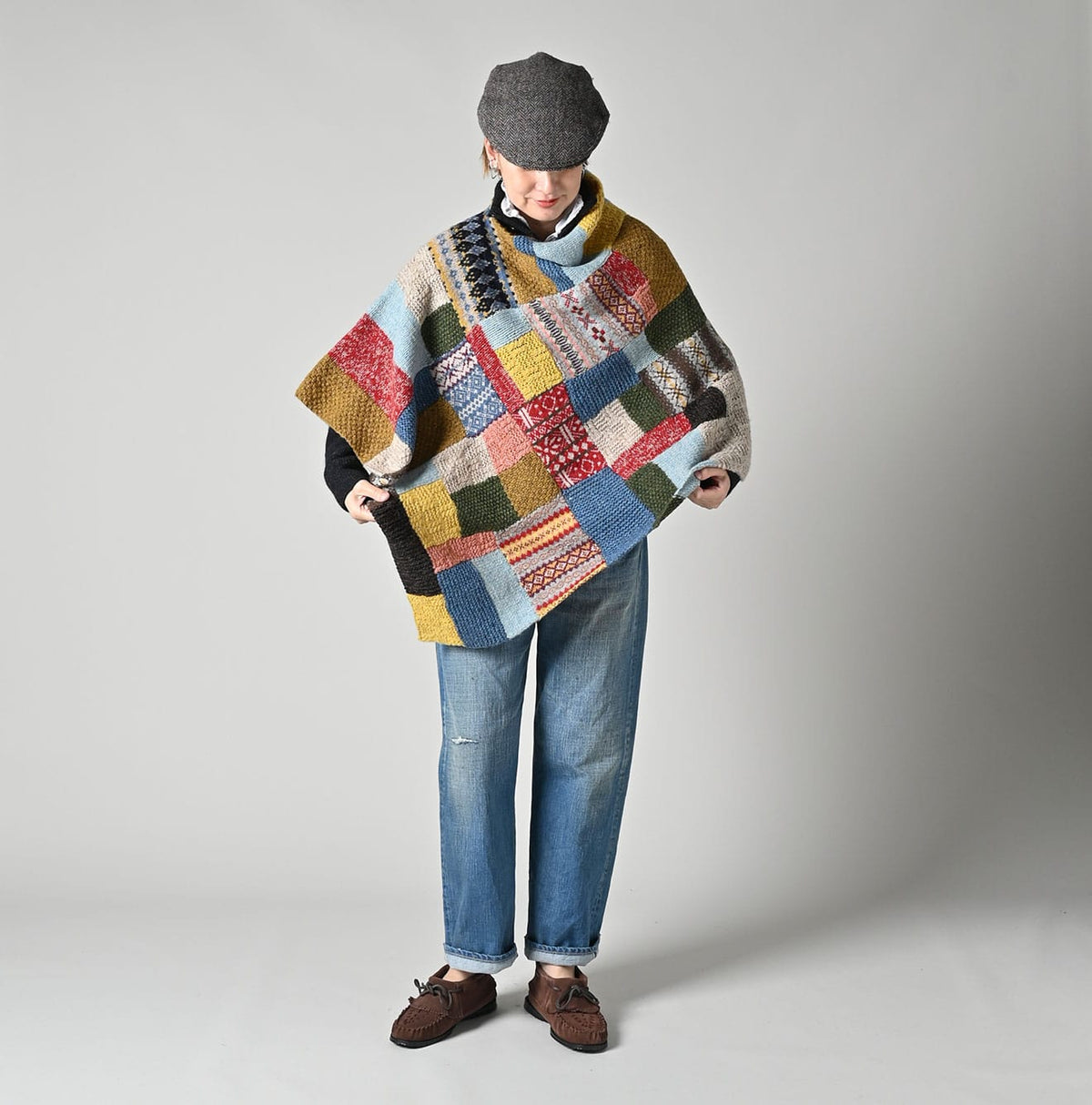 45R Tamatebako Patchwork Poncho