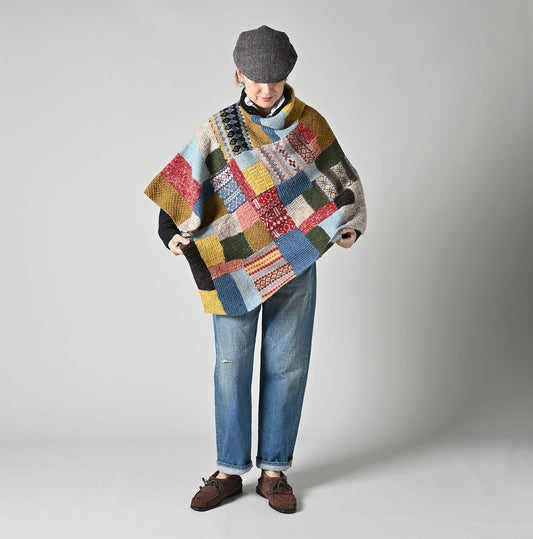 45R Tamatebako Patchwork Poncho