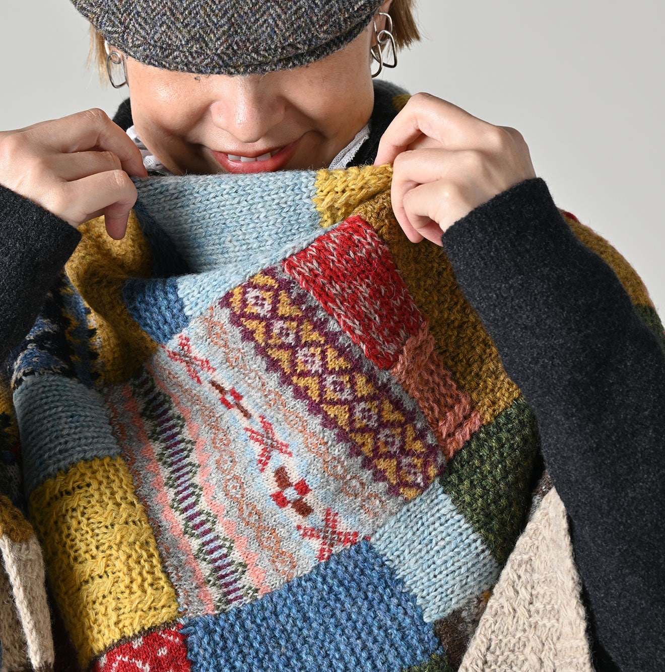 45R Tamatebako Patchwork Poncho