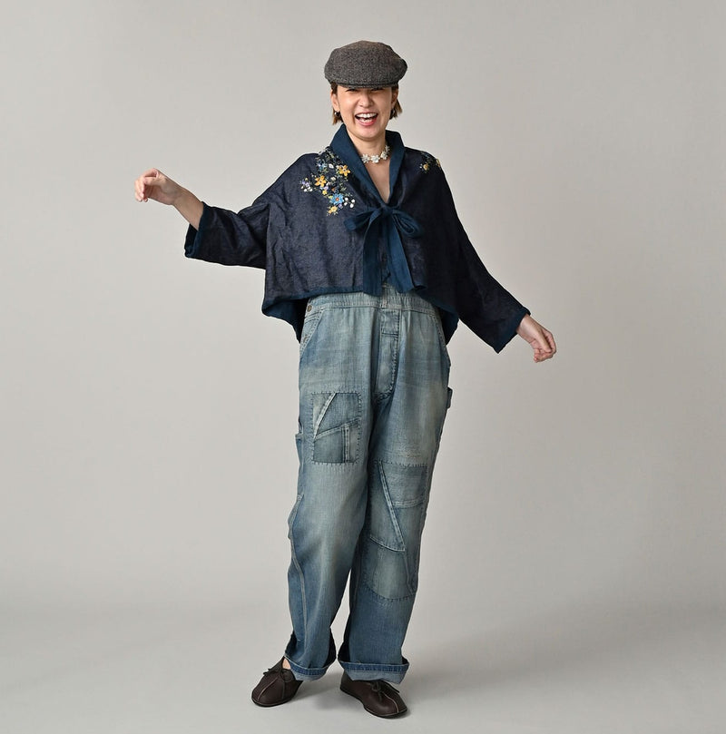 45R Ai Indigo Embroidery Bolero