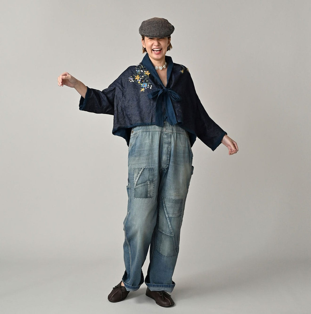 45R Ai Indigo Embroidery Bolero
