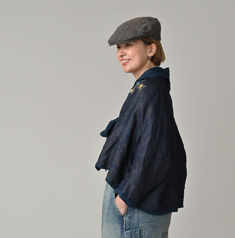 45R Ai Indigo Embroidery Bolero