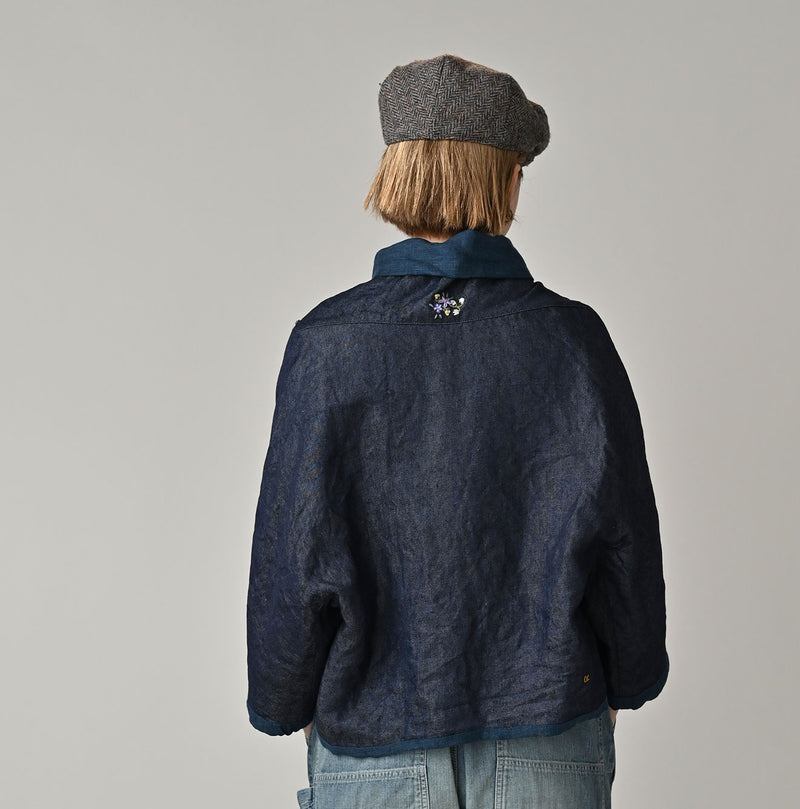 45R Ai Indigo Embroidery Bolero