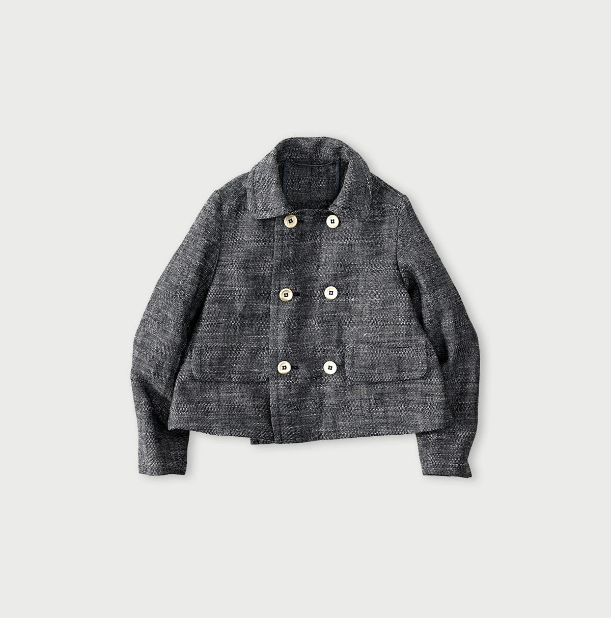 45R Indigo Cotton Linen Tweed Annie Mini Jacket