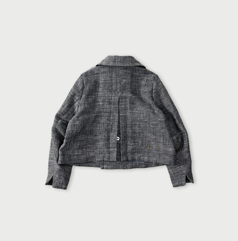 45R Indigo Cotton Linen Tweed Annie Mini Jacket - Image 12