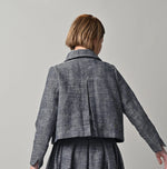 45R Indigo Cotton Linen Tweed Annie Mini Jacket