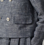 45R Indigo Cotton Linen Tweed Annie Mini Jacket