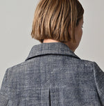 45R Indigo Cotton Linen Tweed Annie Mini Jacket