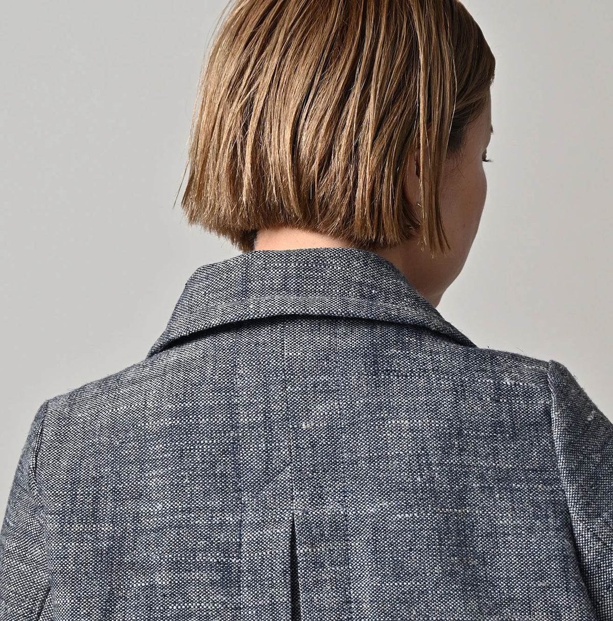 45R Indigo Cotton Linen Tweed Annie Mini Jacket - Image 8