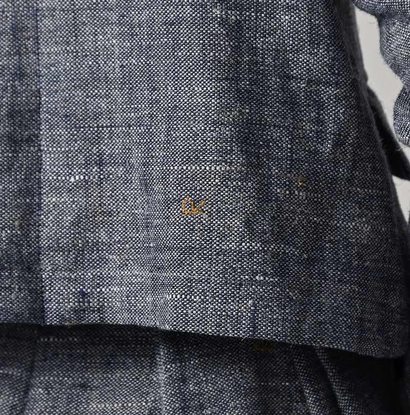 45R Indigo Cotton Linen Tweed Annie Mini Jacket - Image 10