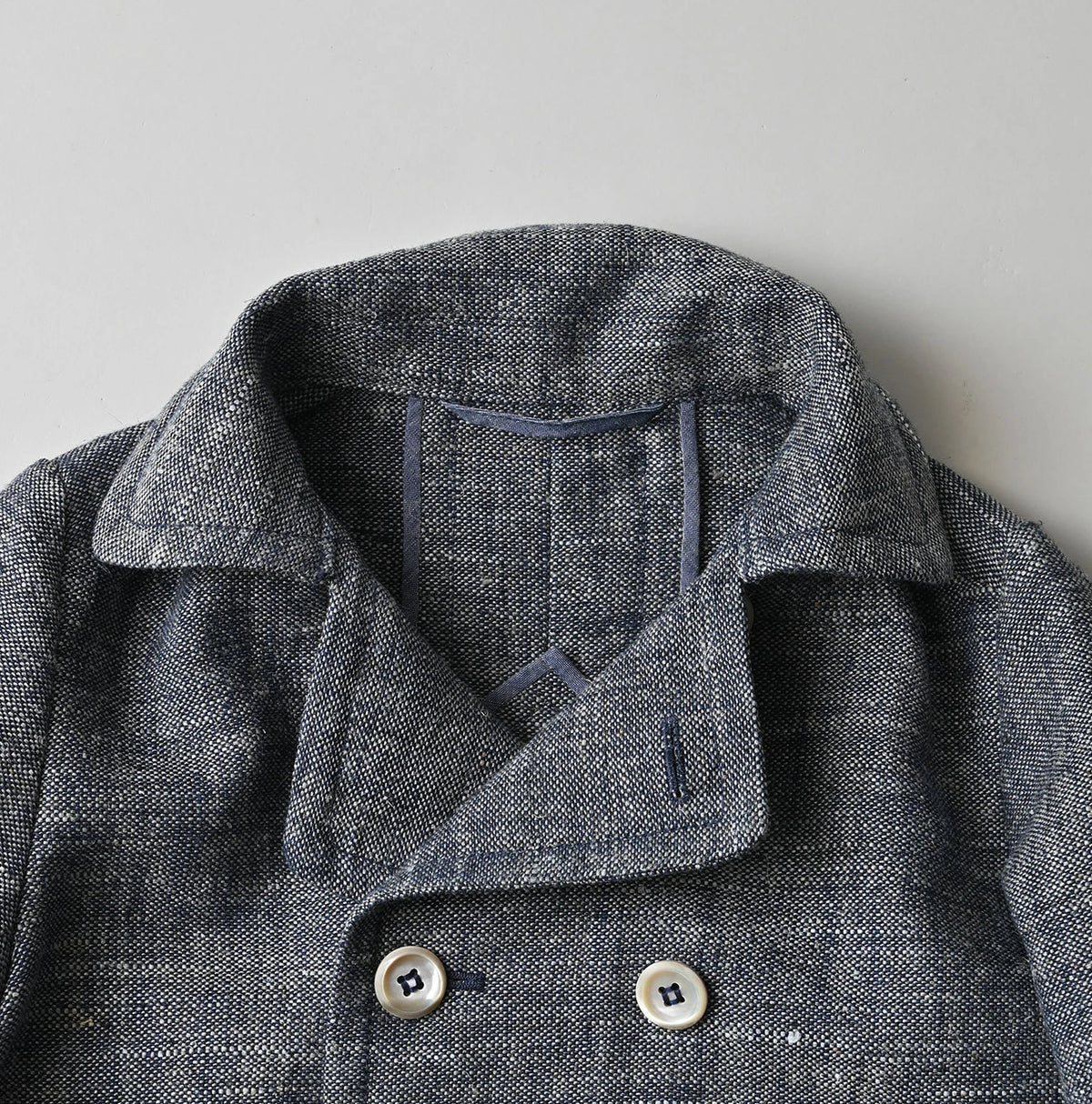 45R Indigo Cotton Linen Tweed Annie Mini Jacket