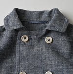 45R Indigo Cotton Linen Tweed Annie Mini Jacket