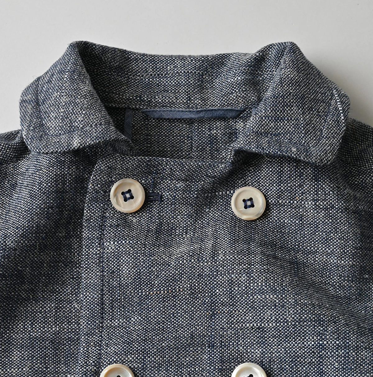 45R Indigo Cotton Linen Tweed Annie Mini Jacket - Image 14