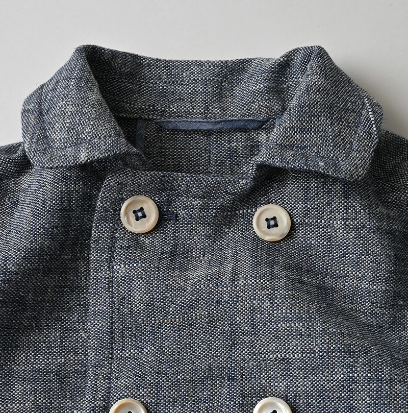 45R Indigo Cotton Linen Tweed Annie Mini Jacket - Image 14