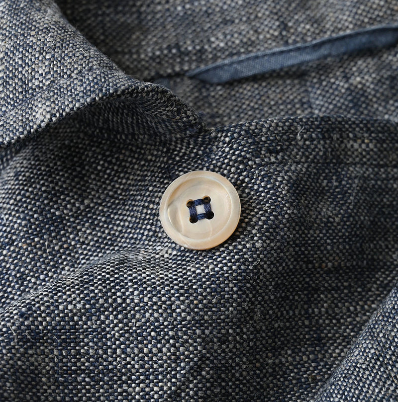 45R Indigo Cotton Linen Tweed Annie Mini Jacket - Image 15