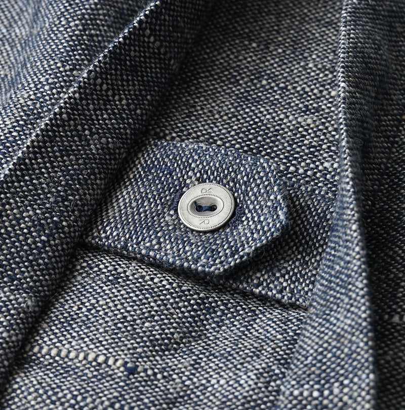 45R Indigo Cotton Linen Tweed Annie Mini Jacket - Image 17