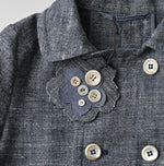 45R Indigo Cotton Linen Tweed Annie Mini Jacket