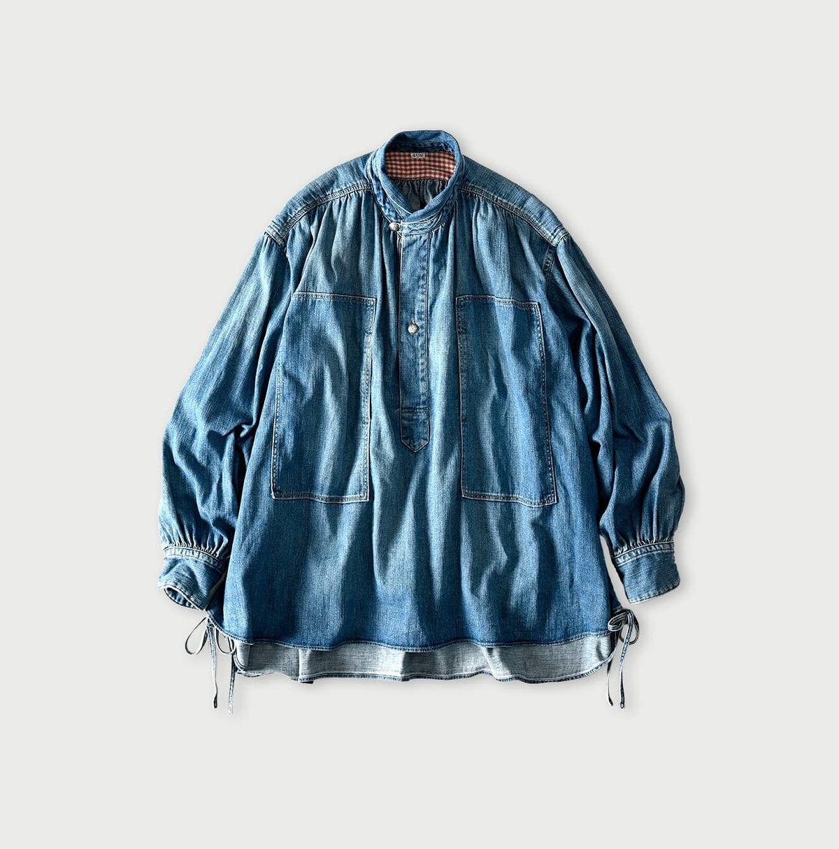 45R 45 Petit Denim Boyfriend Shirt Distressed