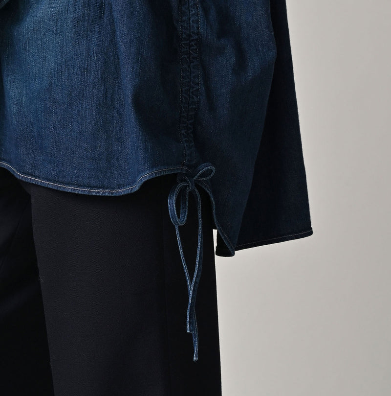 45R 45 Petit Denim Boyfriend Shirt Distressed