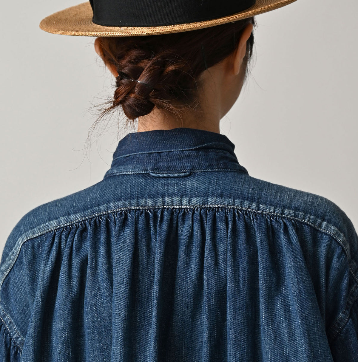 45R 45 Petit Denim Boyfriend Shirt Distressed