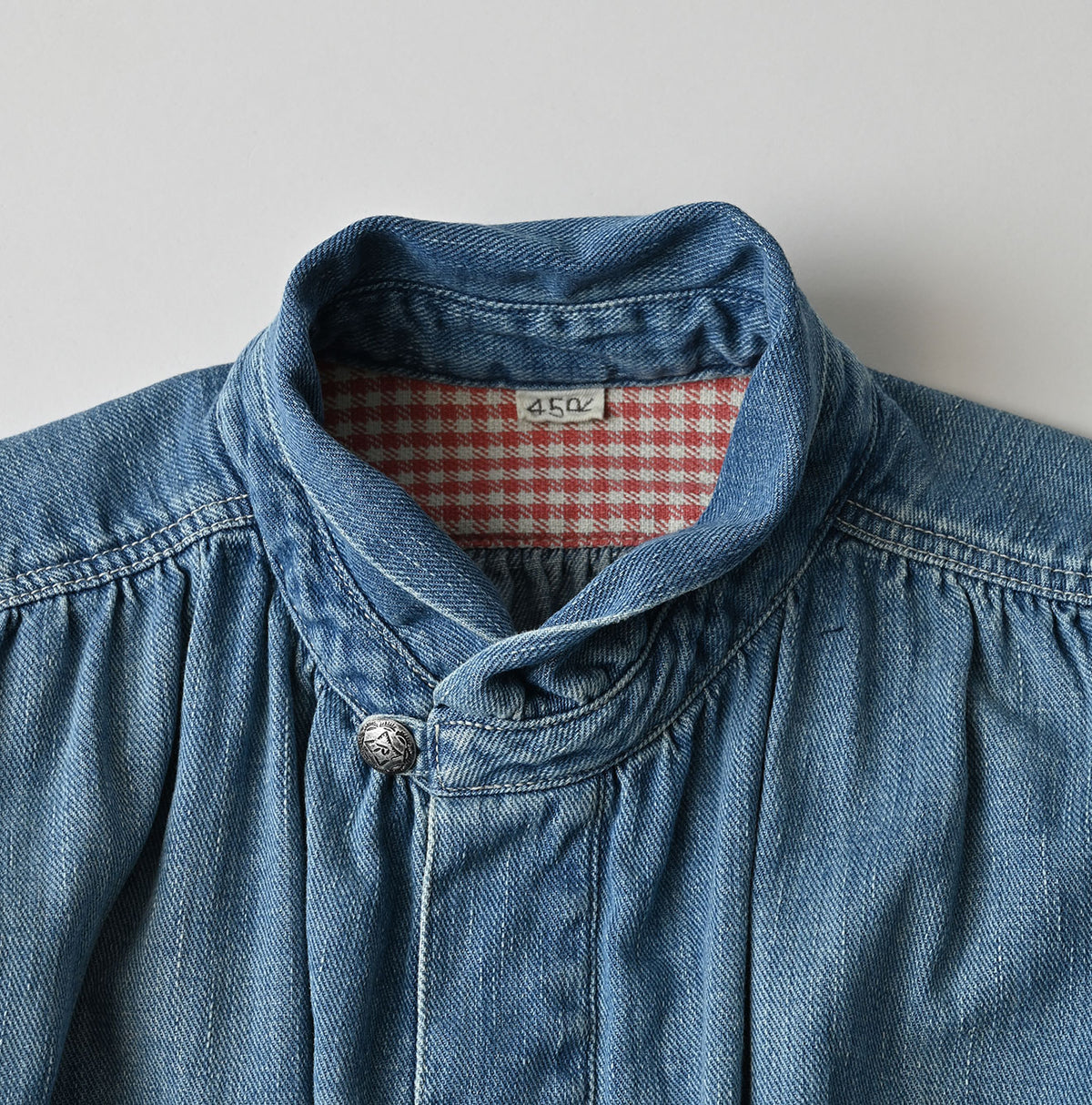 45R 45 Petit Denim Boyfriend Shirt Distressed
