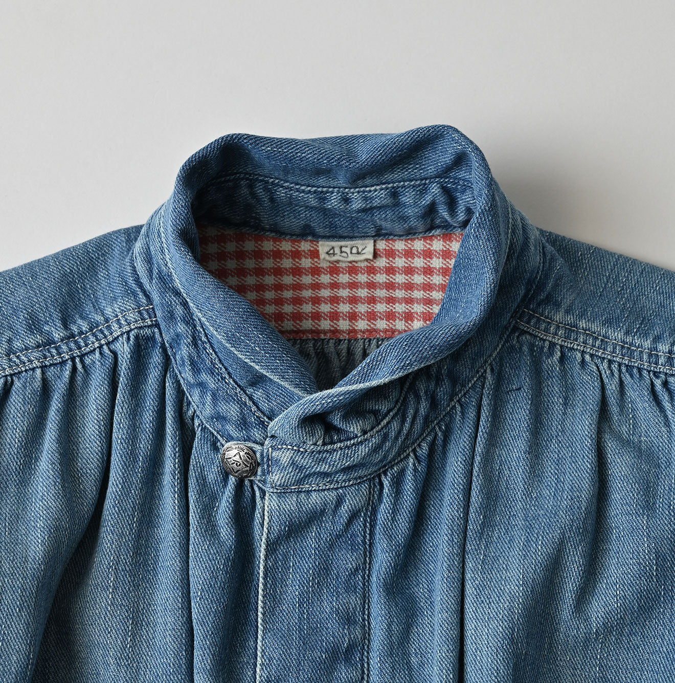 45R 45 Petit Denim Boyfriend Shirt Distressed