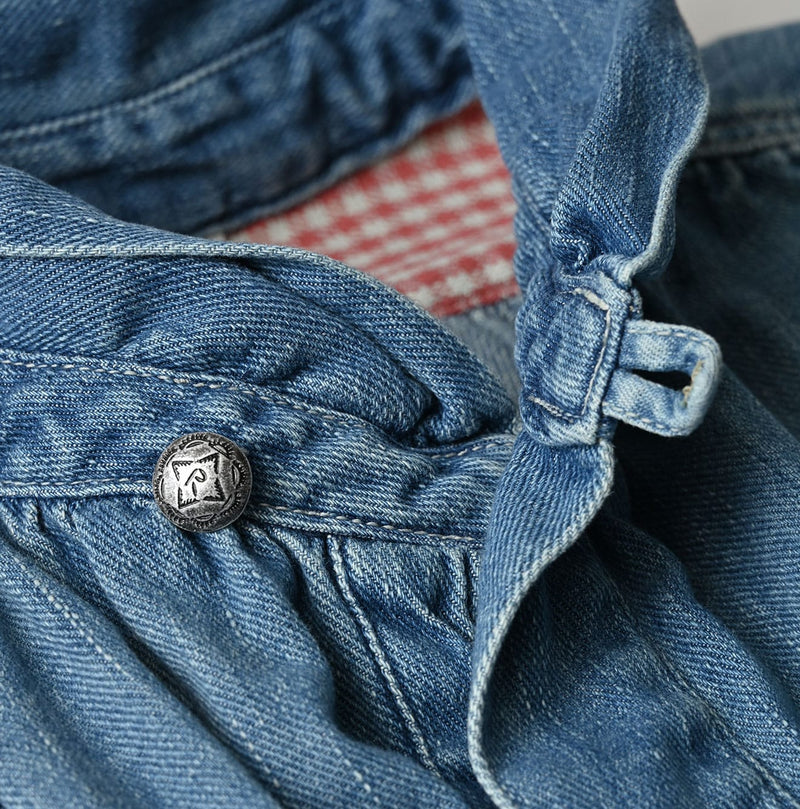 45R 45 Petit Denim Boyfriend Shirt Distressed