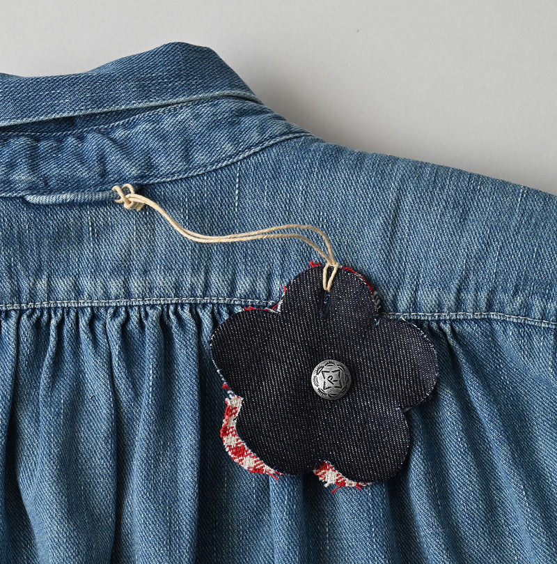 45R 45 Petit Denim Boyfriend Shirt Distressed