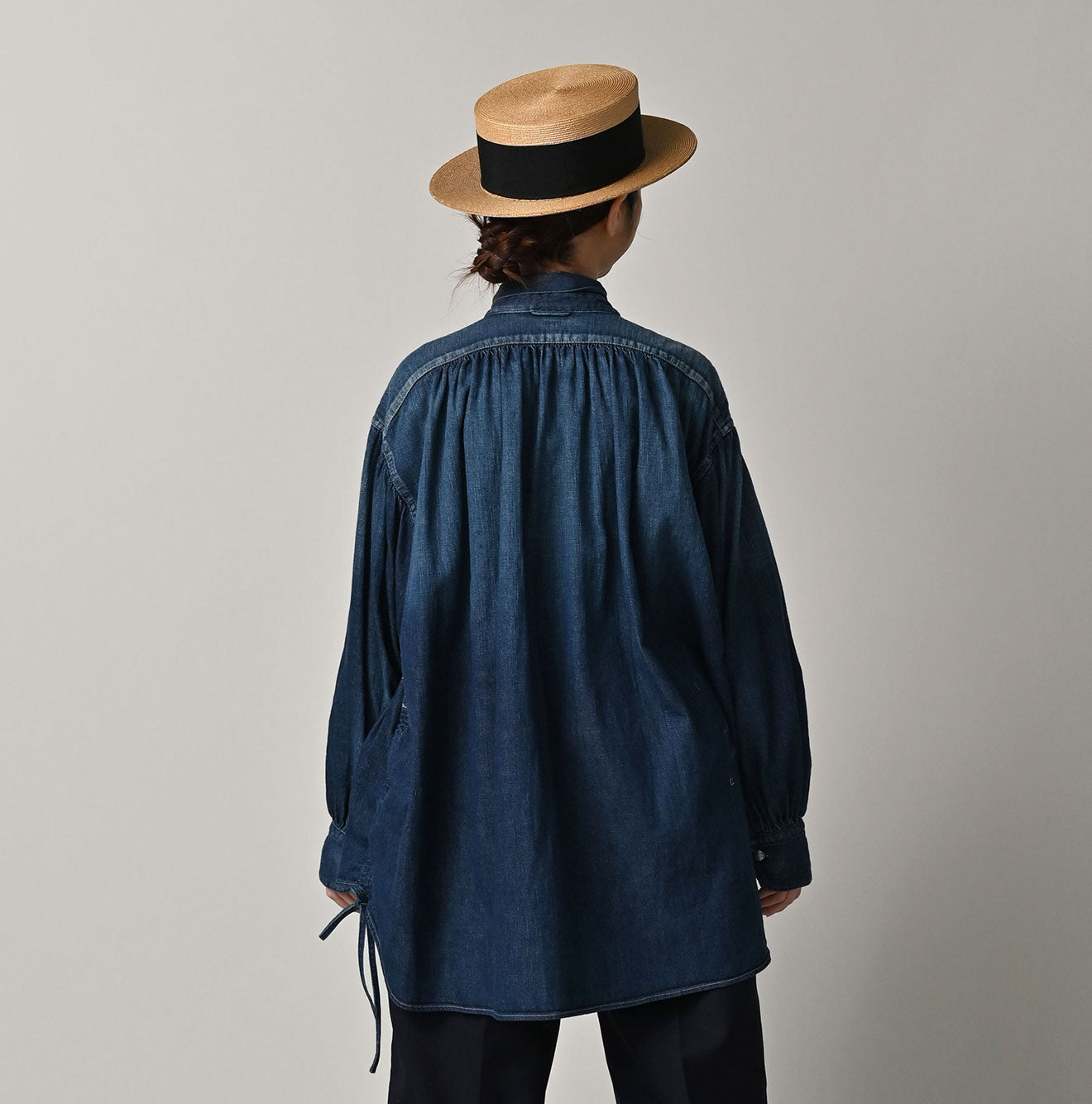 45R 45 Petit Denim Boyfriend Shirt Distressed