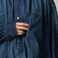 45R 45 Petit Denim Boyfriend Shirt Distressed