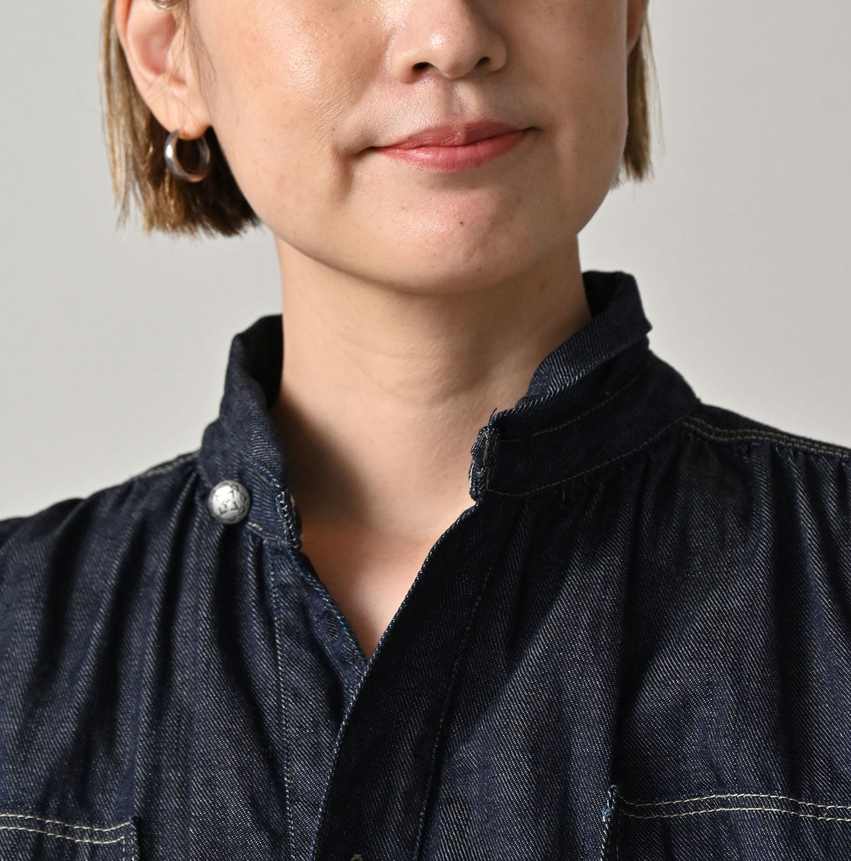 45R 45 Petit Denim Boyfriend Shirt