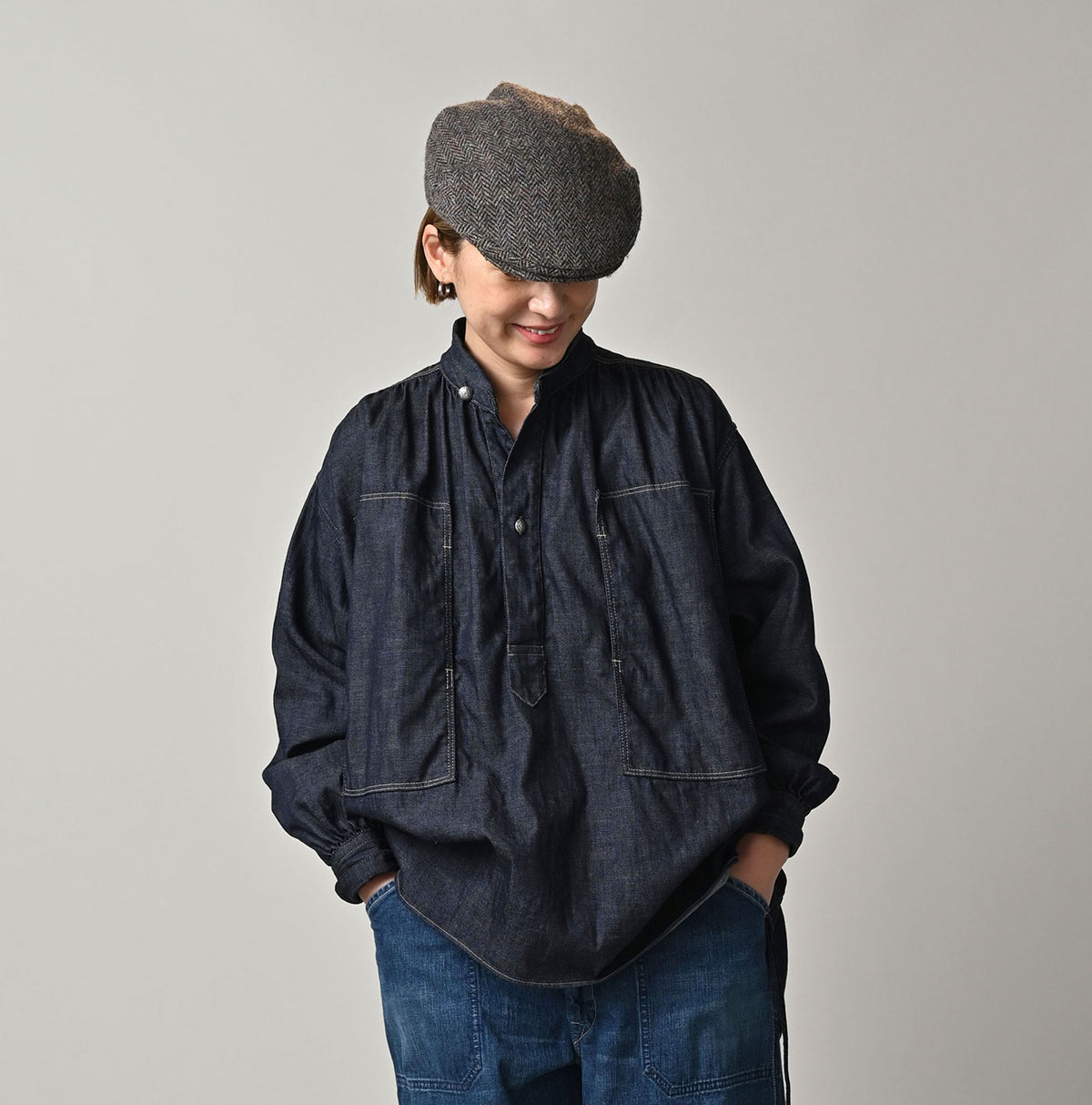 45R 45 Petit Denim Boyfriend Shirt