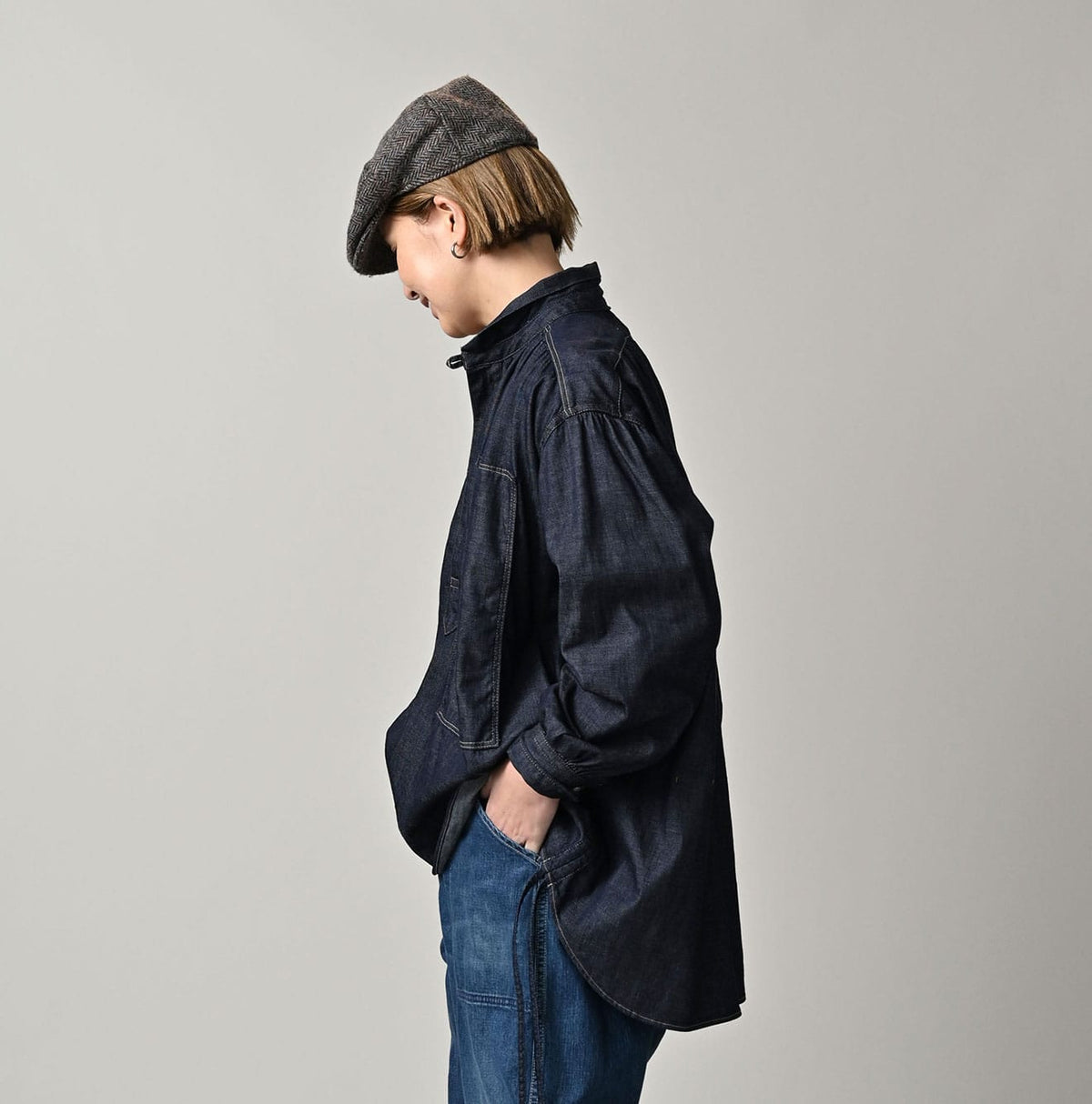 45R 45 Petit Denim Boyfriend Shirt