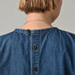 45R Mugihiko Denim Puff Sleeve Blouse Distressed