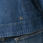 45R Mugihiko Denim Puff Sleeve Blouse Distressed