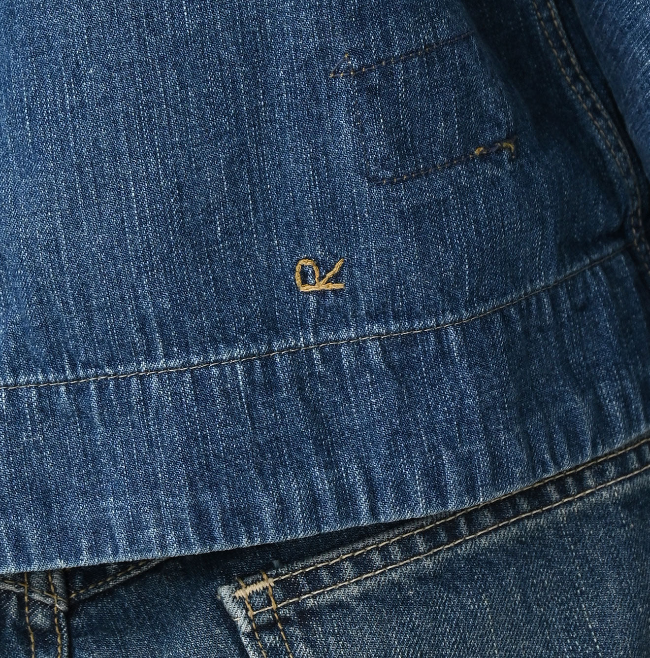 45R Mugihiko Denim Puff Sleeve Blouse Distressed - Image 12