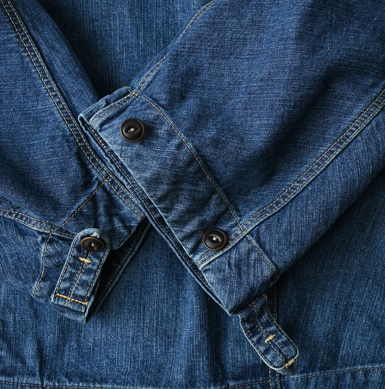 45R Mugihiko Denim Puff Sleeve Blouse Distressed - Image 17