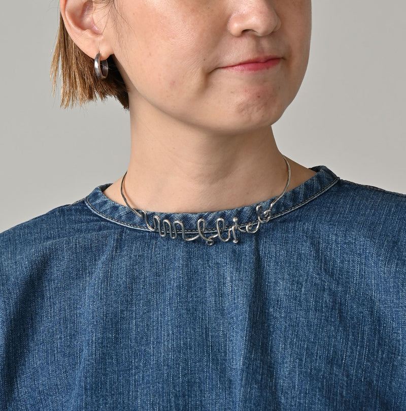 45R Mugihiko Denim Puff Sleeve Blouse Distressed - Image 6