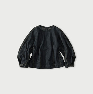 Mugihiko Denim Puff Sleeve Blouse